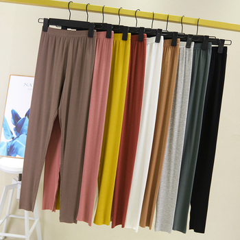 Ženske hlače od modalnog materijala, visoki struk, uski kroj u stilu olovke, prozračne i tanke tkanine s elastanom