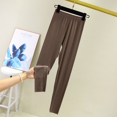 Ženske hlače od modalnog materijala, visoki struk, uski kroj u stilu olovke, prozračne i tanke tkanine s elastanom