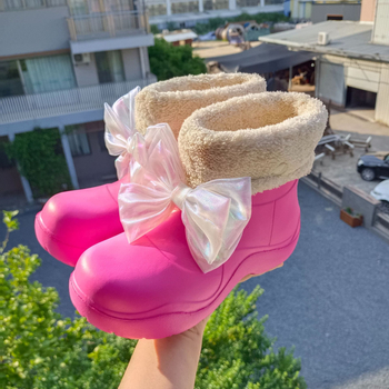 Ženske vodootporne čizme za snijeg s protukliznom potplatom i toplom podstavom, srednje visine potkoljenice, debela potplata