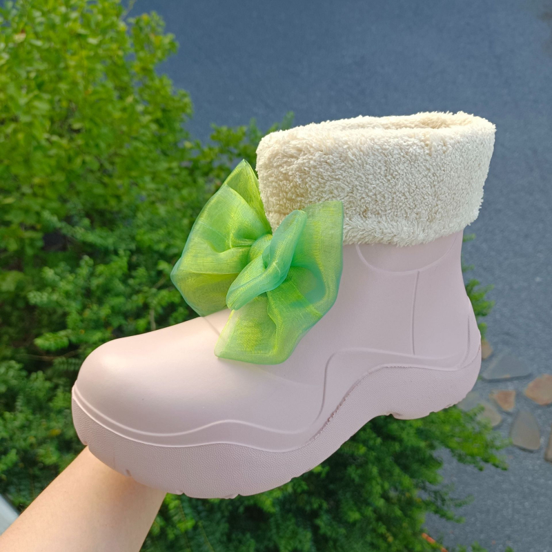 Ženske vodootporne čizme za snijeg s protukliznom potplatom i toplom podstavom, srednje visine potkoljenice, debela potplata