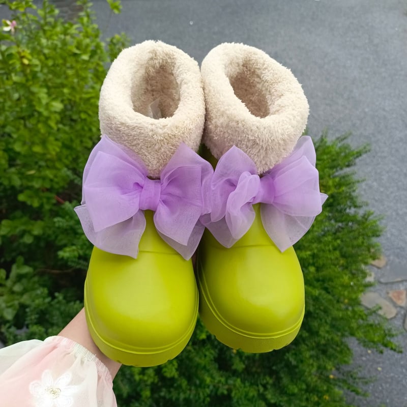 Ženske vodootporne čizme za snijeg s protukliznom potplatom i toplom podstavom, srednje visine potkoljenice, debela potplata