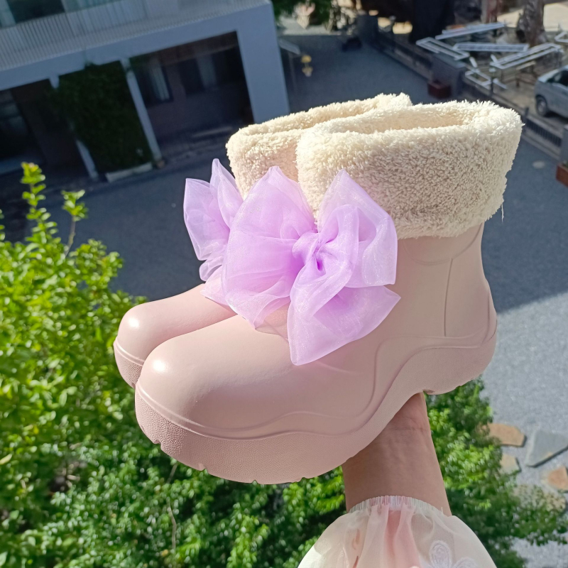 Ženske vodootporne čizme za snijeg s protukliznom potplatom i toplom podstavom, srednje visine potkoljenice, debela potplata