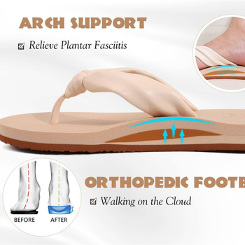 Moteriški thong sandalai iš sintetinės odos su arkos palaikymu, EVA padas, greitai džiūstantys ir kvėpuojantys, pado storis 3–5 cm