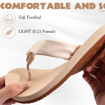 Moteriški thong sandalai iš sintetinės odos su arkos palaikymu, EVA padas, greitai džiūstantys ir kvėpuojantys, pado storis 3–5 cm