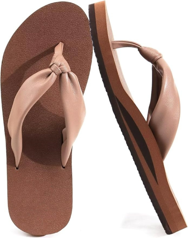 Moteriški thong sandalai iš sintetinės odos su arkos palaikymu, EVA padas, greitai džiūstantys ir kvėpuojantys, pado storis 3–5 cm