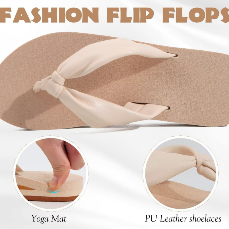 Moteriški thong sandalai iš sintetinės odos su arkos palaikymu, EVA padas, greitai džiūstantys ir kvėpuojantys, pado storis 3–5 cm