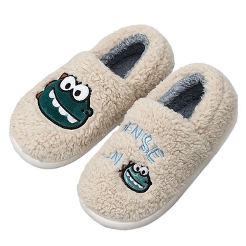 Дамски памучни пантофи за дома, подплата от флийс, PVC подметка, дебелина на подметката 3-5 cm, инжекционно формована подметка