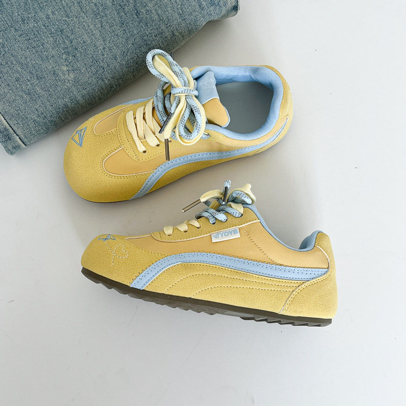 Far Wave pantofi dama din pânză, guler joasă, șireturi în față, suprafață din PU artificial, căptușeală din plasă, talpă din plastic, stil de relaxare, primăvara 2025