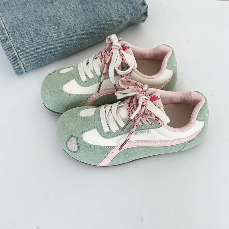 Far Wave pantofi dama din pânză, guler joasă, șireturi în față, suprafață din PU artificial, căptușeală din plasă, talpă din plastic, stil de relaxare, primăvara 2025