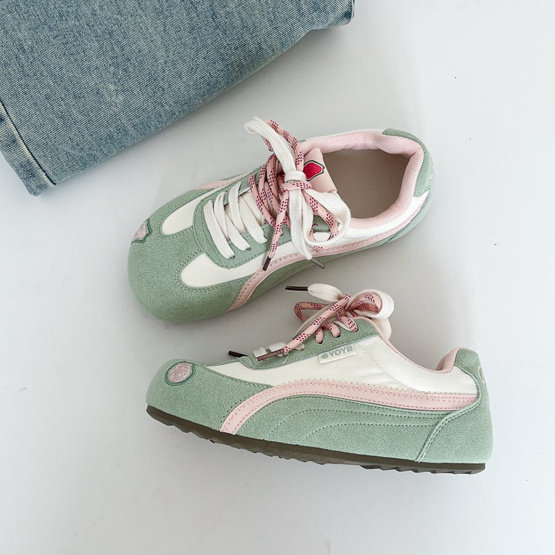 Far Wave pantofi dama din pânză, guler joasă, șireturi în față, suprafață din PU artificial, căptușeală din plasă, talpă din plastic, stil de relaxare, primăvara 2025