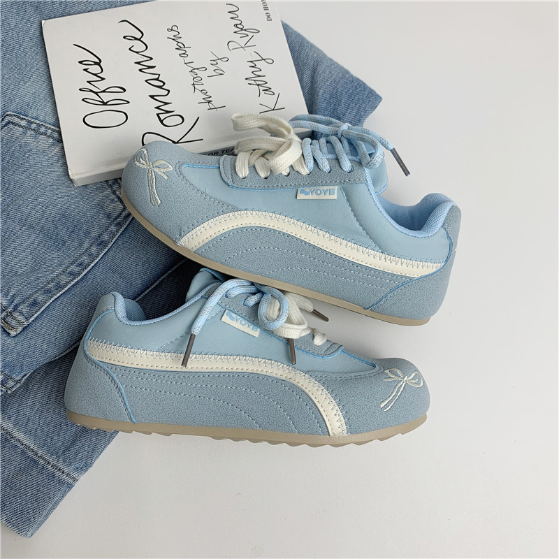 Far Wave pantofi dama din pânză, guler joasă, șireturi în față, suprafață din PU artificial, căptușeală din plasă, talpă din plastic, stil de relaxare, primăvara 2025