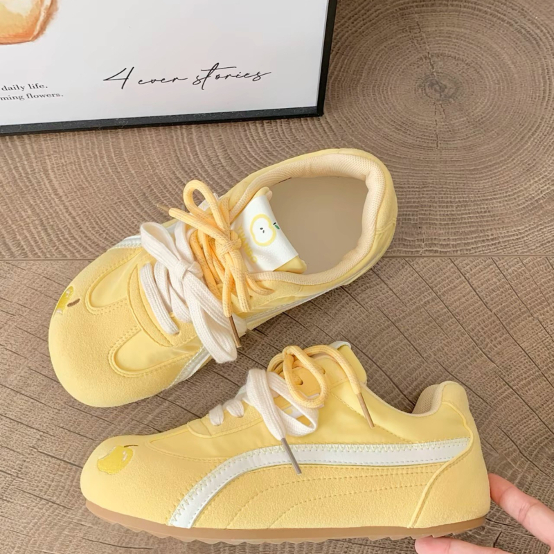 Far Wave pantofi dama din pânză, guler joasă, șireturi în față, suprafață din PU artificial, căptușeală din plasă, talpă din plastic, stil de relaxare, primăvara 2025