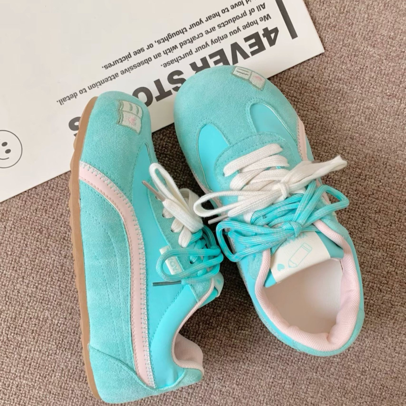 Far Wave pantofi dama din pânză, guler joasă, șireturi în față, suprafață din PU artificial, căptușeală din plasă, talpă din plastic, stil de relaxare, primăvara 2025