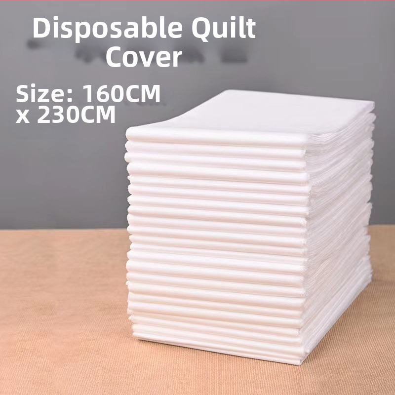 Kelioninis vienkartinis patalynės komplektas – keturių dalių rinkinys, SMS medžiaga, antklodės užvalkalas ir pagalvės užvalkalas