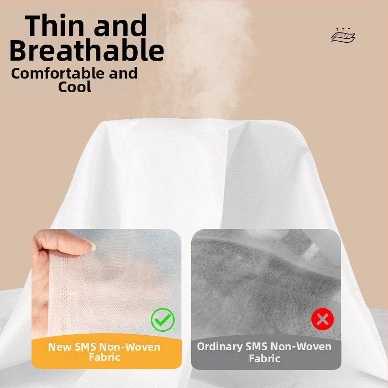 Jednorazový cestovný set posteľného prádla: plachta na posteľ a obliečka na vankúš, netkaná tkanina, proti prachu, pre hotely a penzióny