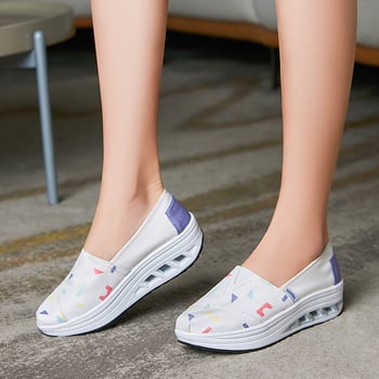 Ženske platnene slip-on tenisice, floralni uzorak, niski gornji dio, kompozitna potplata