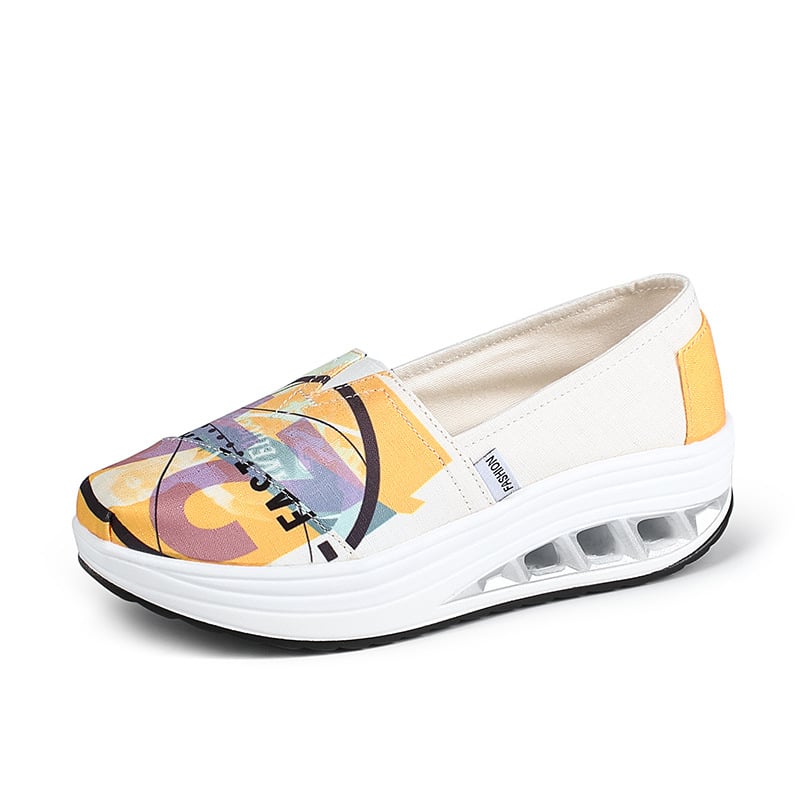 Ženske platnene slip-on tenisice, floralni uzorak, niski gornji dio, kompozitna potplata