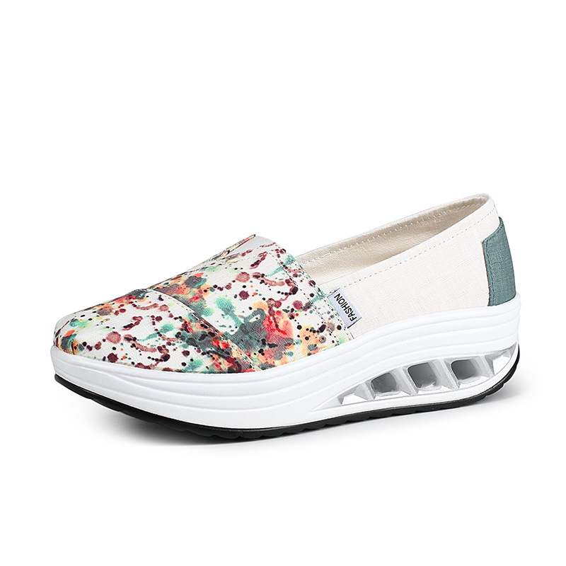 Ženske platnene slip-on tenisice, floralni uzorak, niski gornji dio, kompozitna potplata
