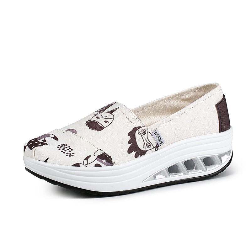 Ženske platnene slip-on tenisice, floralni uzorak, niski gornji dio, kompozitna potplata