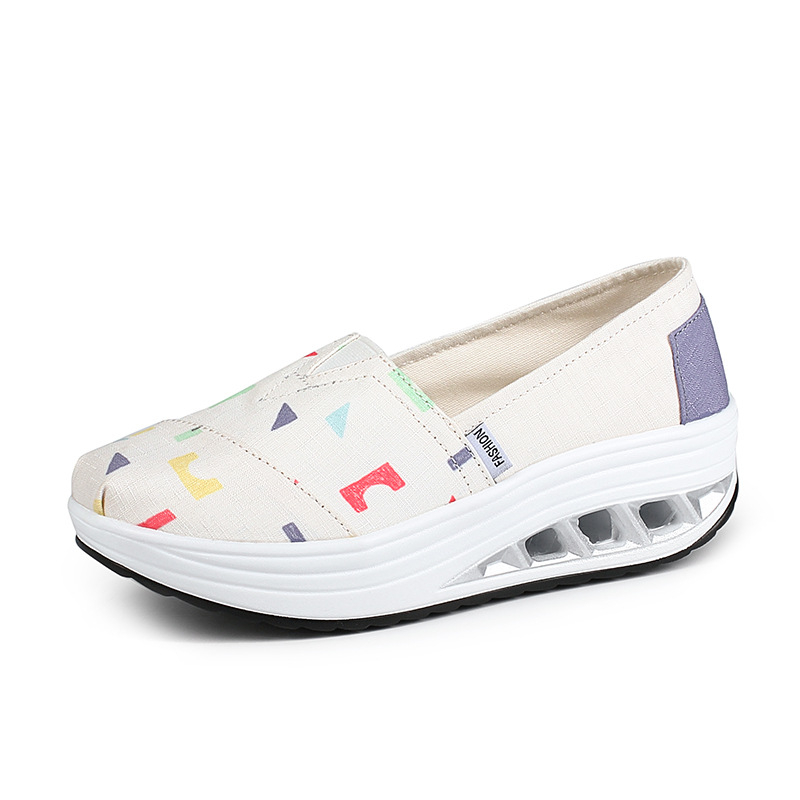 Ženske platnene slip-on tenisice, floralni uzorak, niski gornji dio, kompozitna potplata