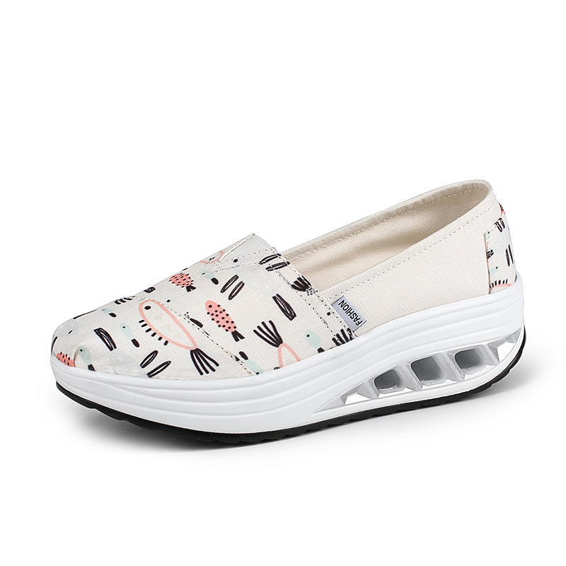 Ženske platnene slip-on tenisice, floralni uzorak, niski gornji dio, kompozitna potplata