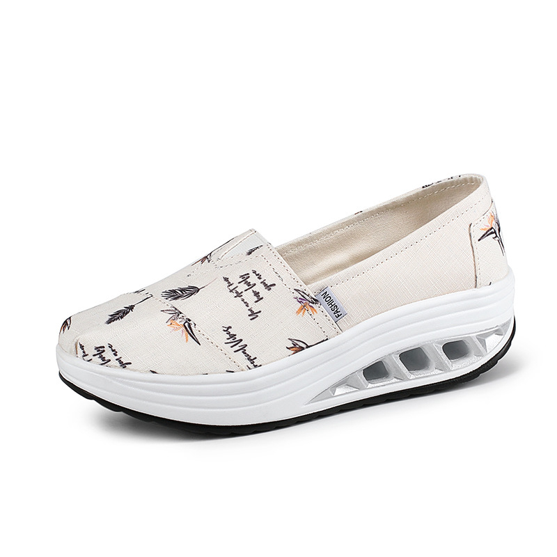 Ženske platnene slip-on tenisice, floralni uzorak, niski gornji dio, kompozitna potplata