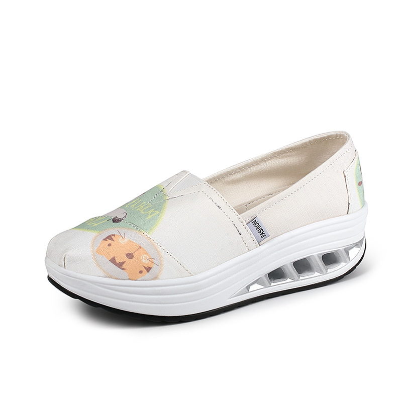 Ženske platnene slip-on tenisice, floralni uzorak, niski gornji dio, kompozitna potplata