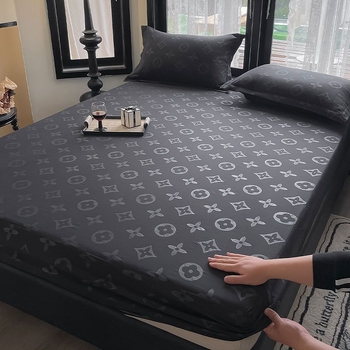 Pătură de pat din ice silk, cu țesătură Jacquard, imprimare și vopsire ecologice, de culoare uni.