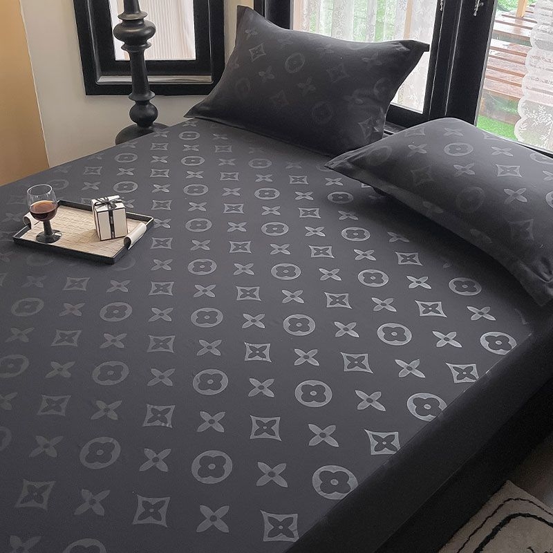 Pătură de pat din ice silk, cu țesătură Jacquard, imprimare și vopsire ecologice, de culoare uni.