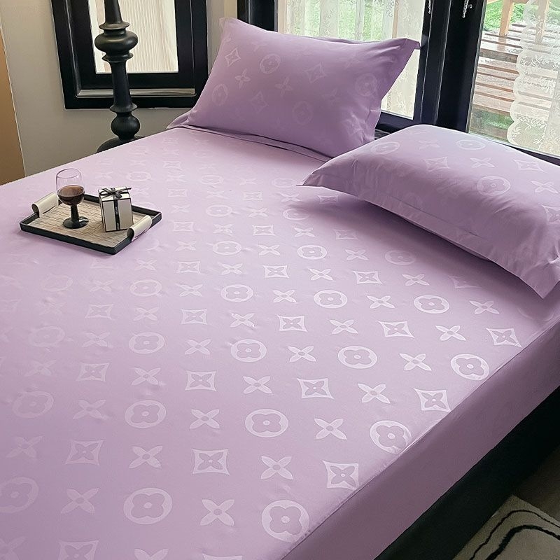 Pătură de pat din ice silk, cu țesătură Jacquard, imprimare și vopsire ecologice, de culoare uni.