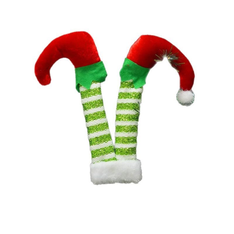 Božićne ukrase za drvce — moderni umjetnički stil, kompatibilno s aranžmanima u vazi, Materijali: plastika, željezo, tkanina