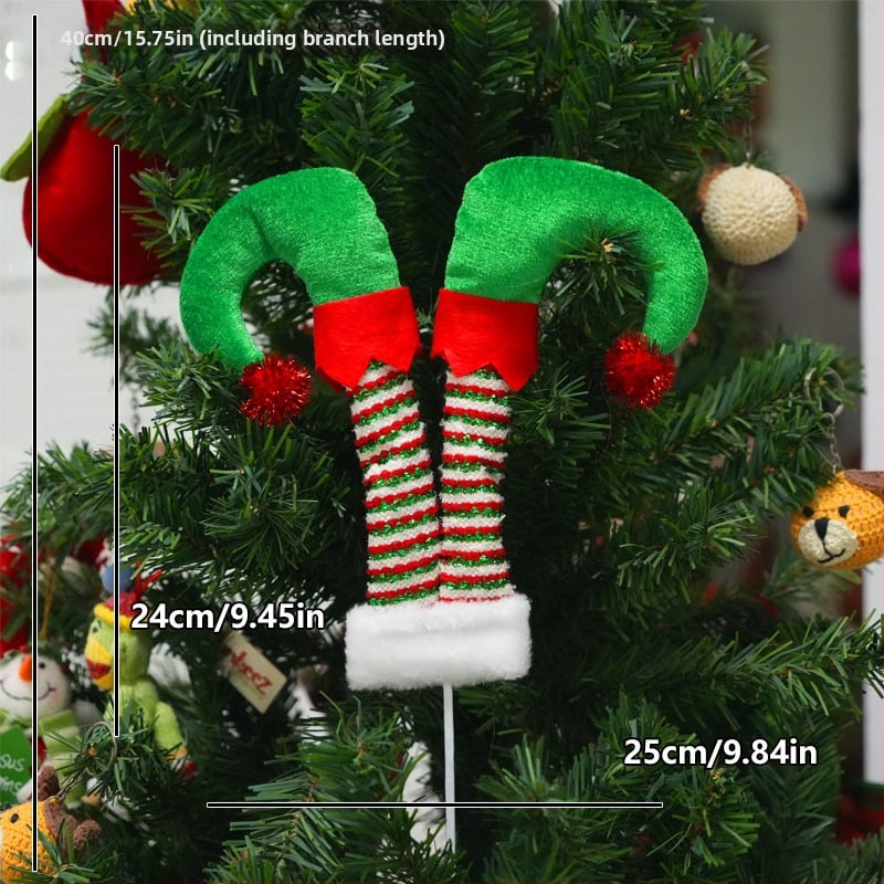 Božićne ukrase za drvce — moderni umjetnički stil, kompatibilno s aranžmanima u vazi, Materijali: plastika, željezo, tkanina