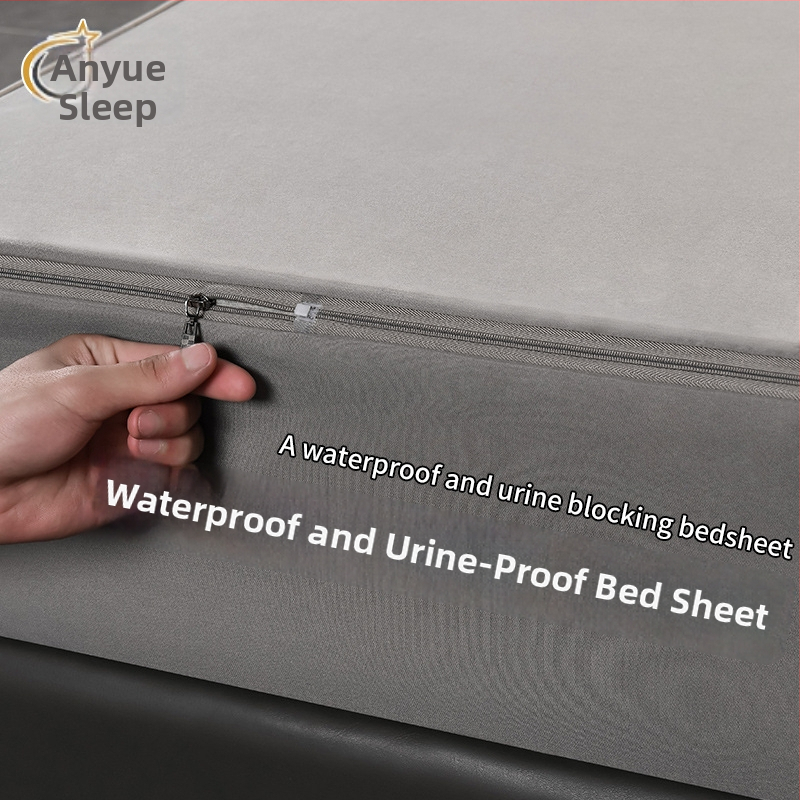 Protecție impermeabilă a saltelei, cu 6 fețe, quilted din poliester, vopsire reactiva