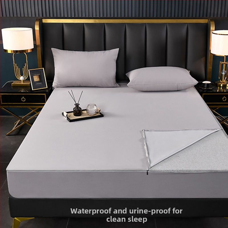 Protecție impermeabilă a saltelei, cu 6 fețe, quilted din poliester, vopsire reactiva