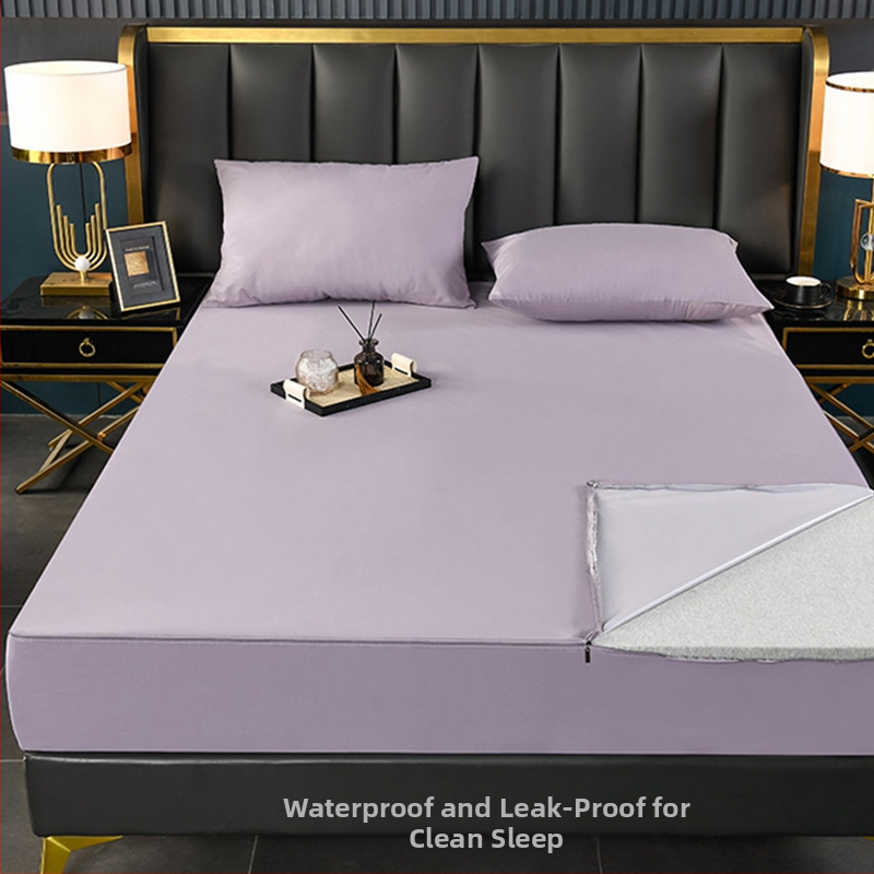 Protecție impermeabilă a saltelei, cu 6 fețe, quilted din poliester, vopsire reactiva