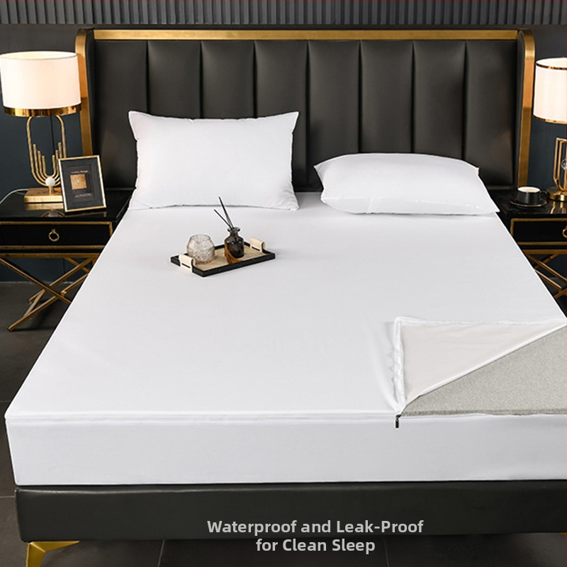 Protecție impermeabilă a saltelei, cu 6 fețe, quilted din poliester, vopsire reactiva