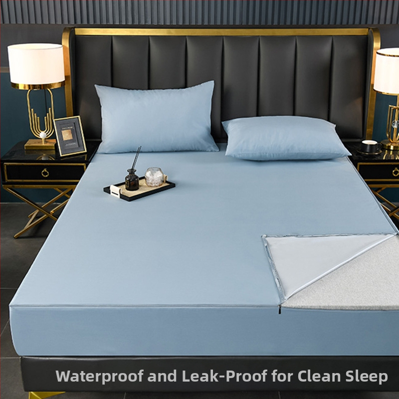 Protecție impermeabilă a saltelei, cu 6 fețe, quilted din poliester, vopsire reactiva