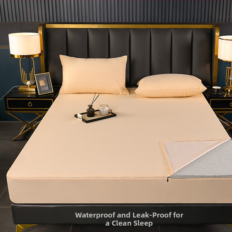 Protecție impermeabilă a saltelei, cu 6 fețe, quilted din poliester, vopsire reactiva