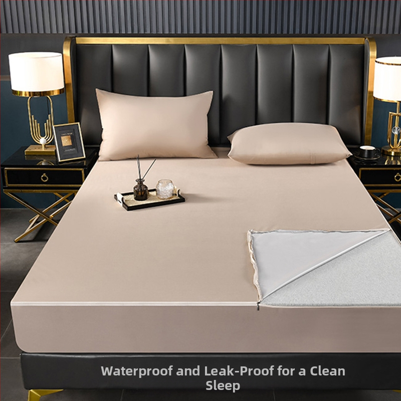 Protecție impermeabilă a saltelei, cu 6 fețe, quilted din poliester, vopsire reactiva