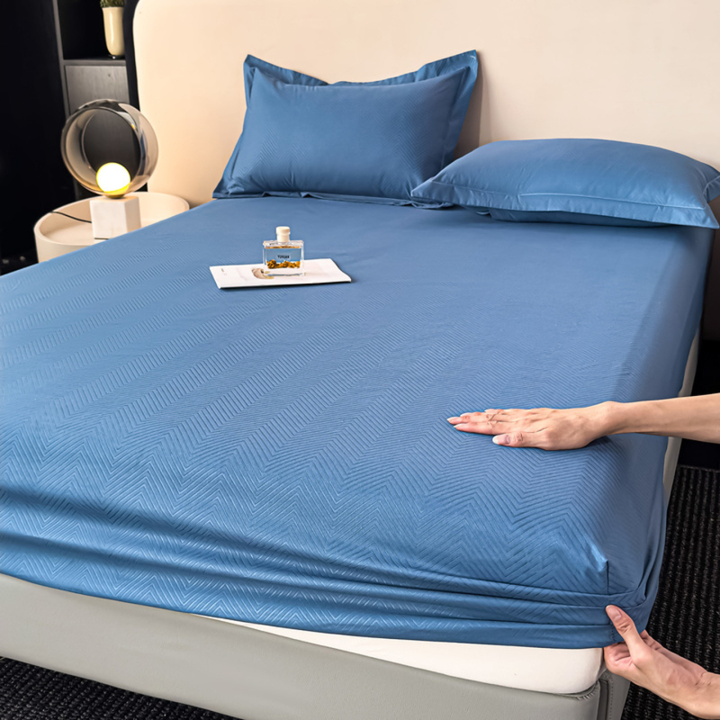 Navlaka za madrac s elastičnim rubom, trodjelni set, poliester, reaktivno bojanje