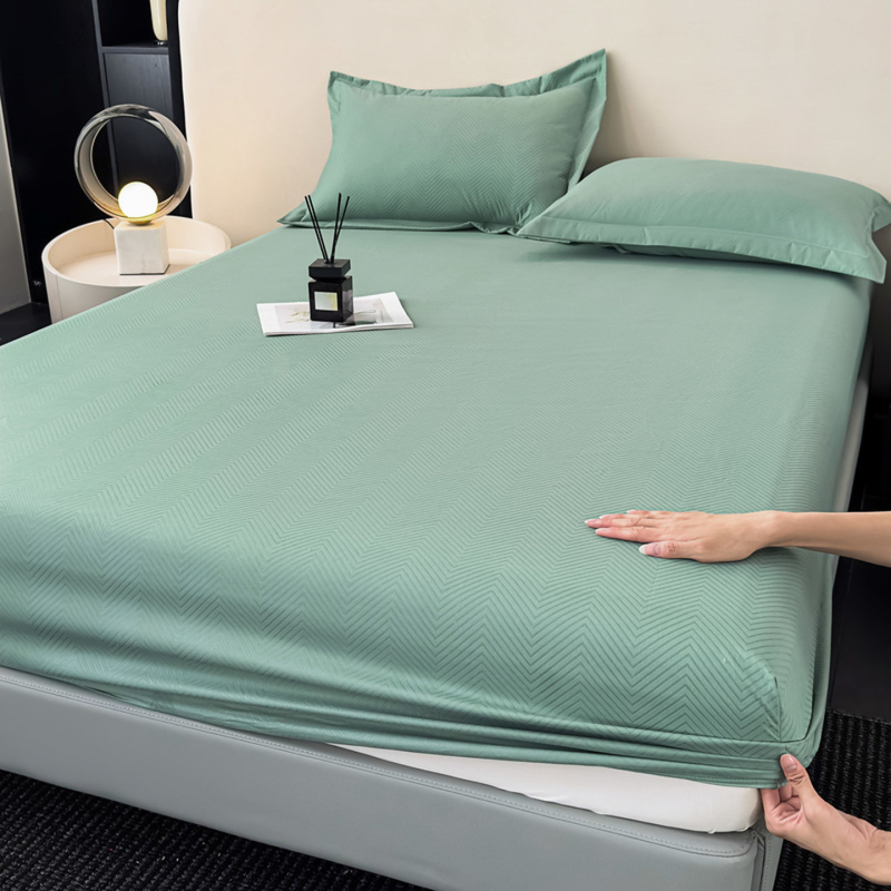 Navlaka za madrac s elastičnim rubom, trodjelni set, poliester, reaktivno bojanje