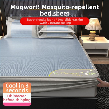 Ledinio šilko patalynės komplektas, 3 dalių, siuvinėti kraštai — premium sintetinis pluoštas