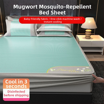 Ledinio šilko patalynės komplektas, 3 dalių, siuvinėti kraštai — premium sintetinis pluoštas