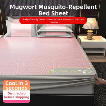 Ledinio šilko patalynės komplektas, 3 dalių, siuvinėti kraštai — premium sintetinis pluoštas