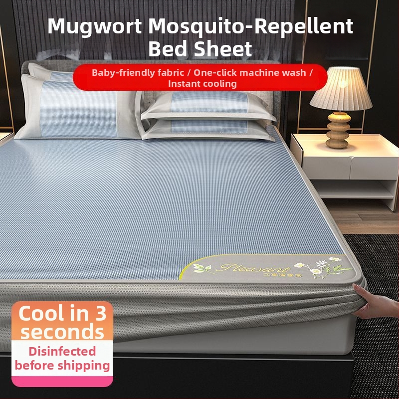 Ledinio šilko patalynės komplektas, 3 dalių, siuvinėti kraštai — premium sintetinis pluoštas