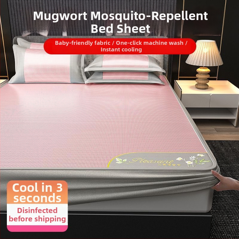 Ledinio šilko patalynės komplektas, 3 dalių, siuvinėti kraštai — premium sintetinis pluoštas