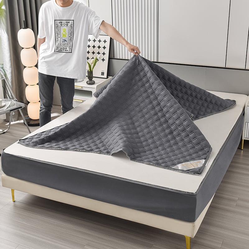 Husă de saltea cu fermoar, impermeabilă, cu umplutură din bumbac, material din fibre chimice, personalizabilă