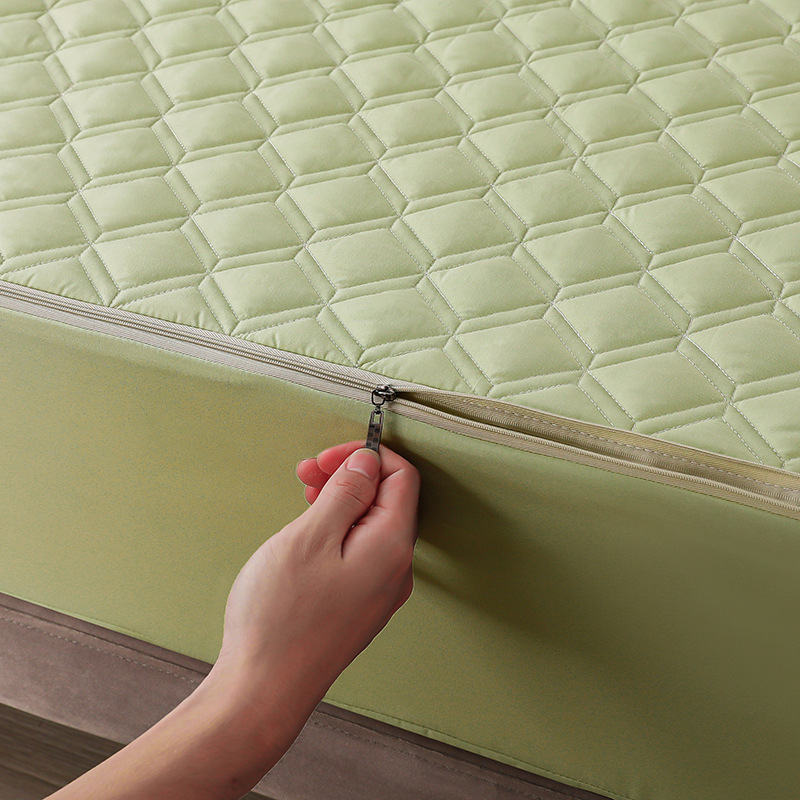 Husă de saltea cu fermoar, impermeabilă, cu umplutură din bumbac, material din fibre chimice, personalizabilă