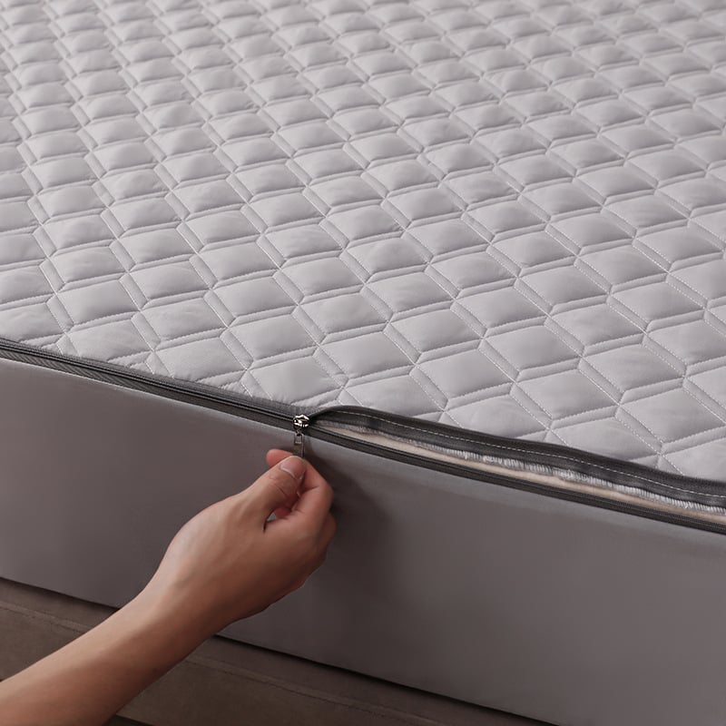 Husă de saltea cu fermoar, impermeabilă, cu umplutură din bumbac, material din fibre chimice, personalizabilă