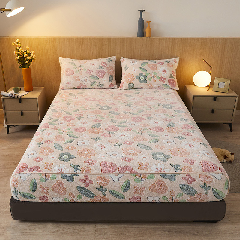 Debeli topli fleec pokrivač za krevet, zimski coral fleece pokrivač, zaštita madraca od flanele, set kreveta od mliječnog velura